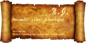 Neumüller Jusztusz névjegykártya